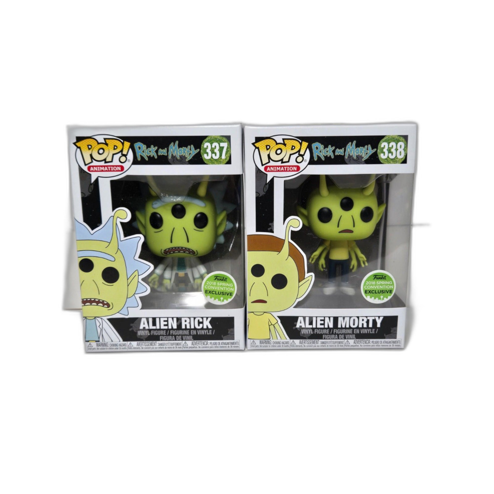 Alien Rick & Alien Morty Funko Pop Set | 2018 Spring Convention Exclusives
